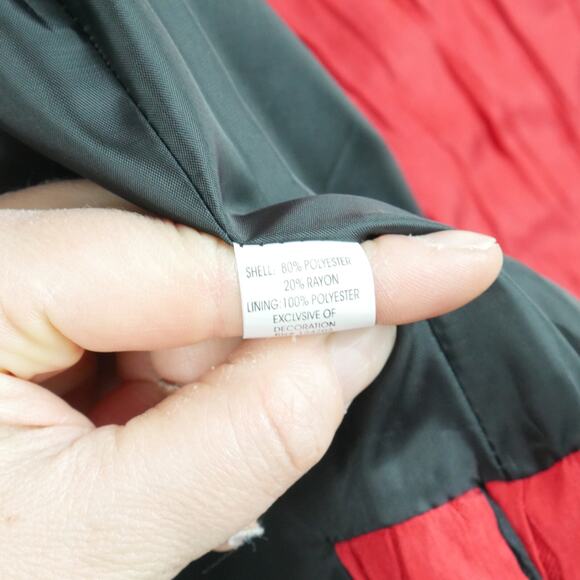 Vintage Medium Jacket Y2K Asian Embroidered Whimsigoth Boho Goth Artsy Crinkle - Picture 7 of 8